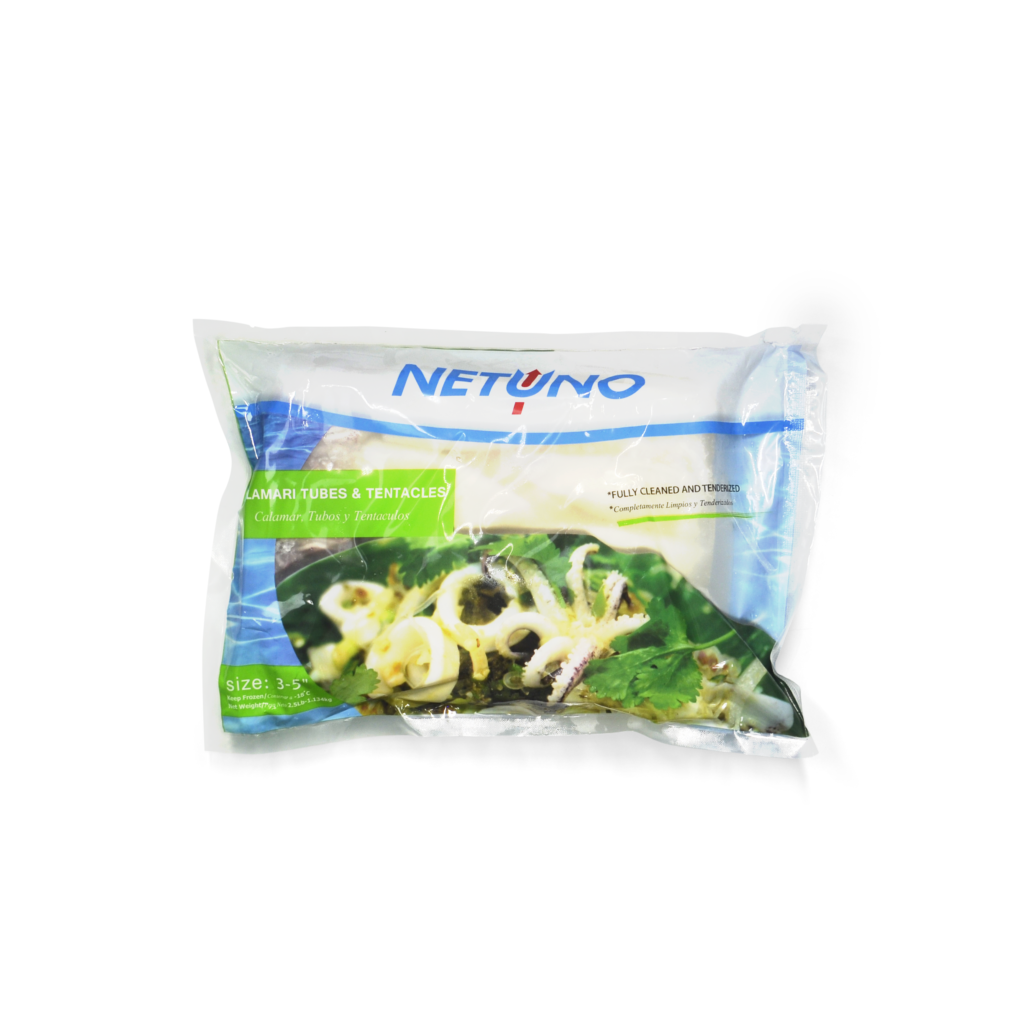 SQUID 3-5 CLEANED TUBES & TENTACLES – BOX – Continental Food